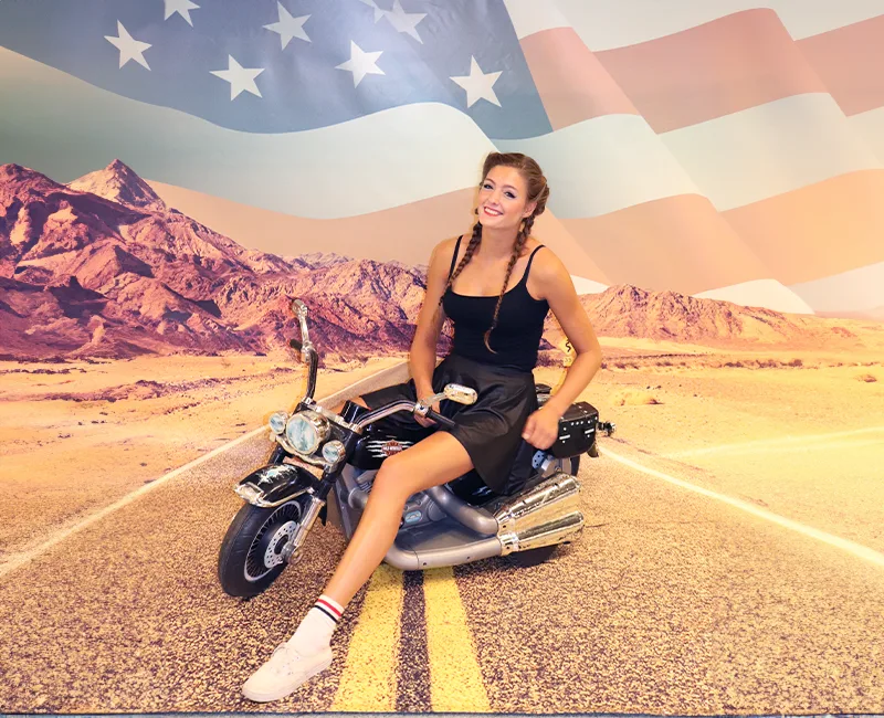Harley davidson photobooth actie voor winkelcentra